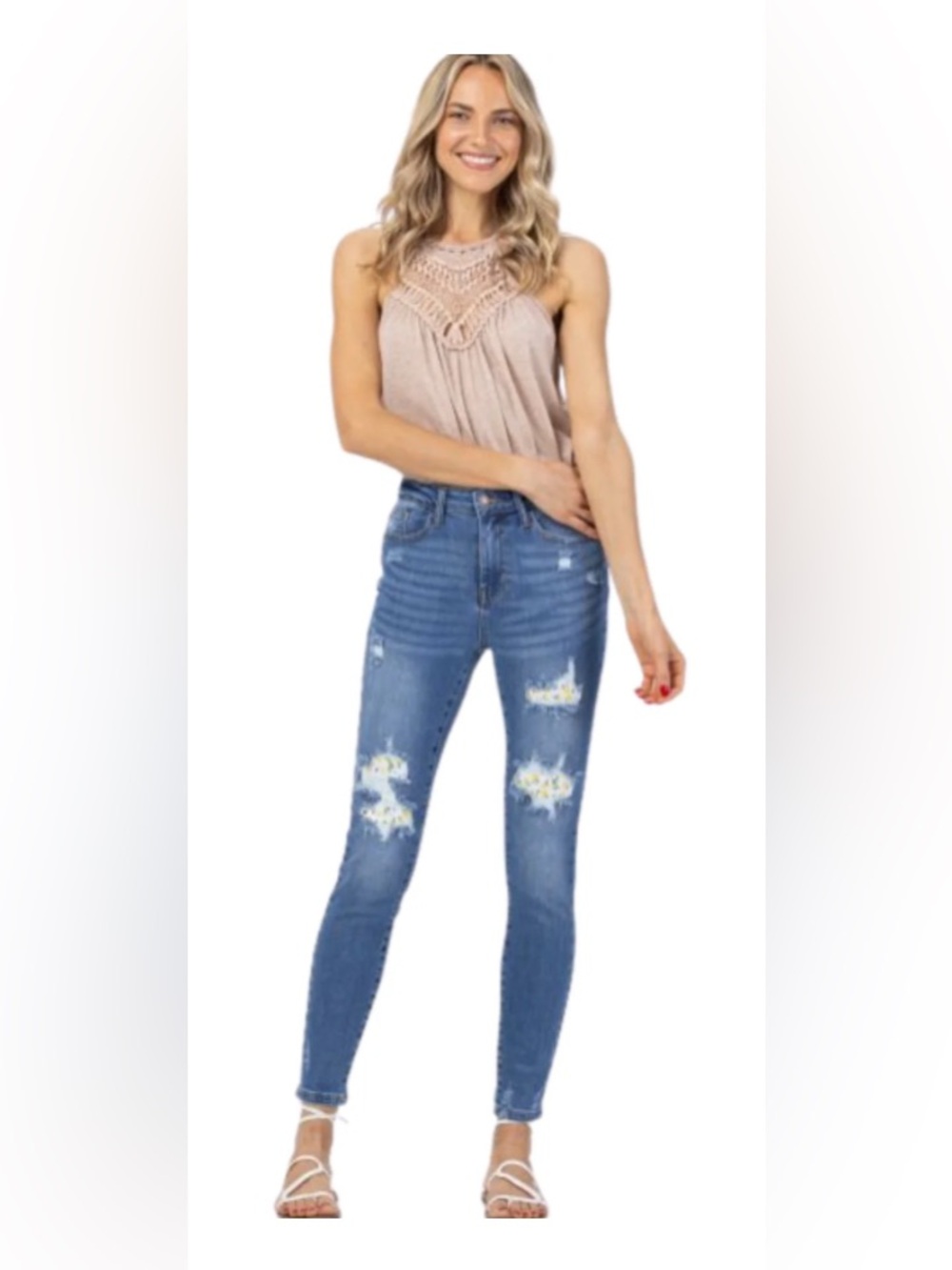 Judy Blue Limoncello Lemon Patch High Waist Skinny Jeans, size 5/27